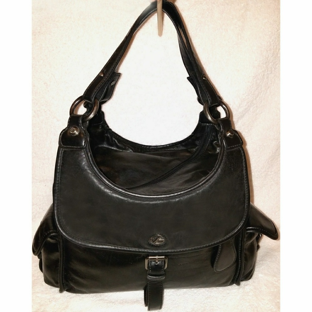 Francisco Biasia black black leather hobo handbag